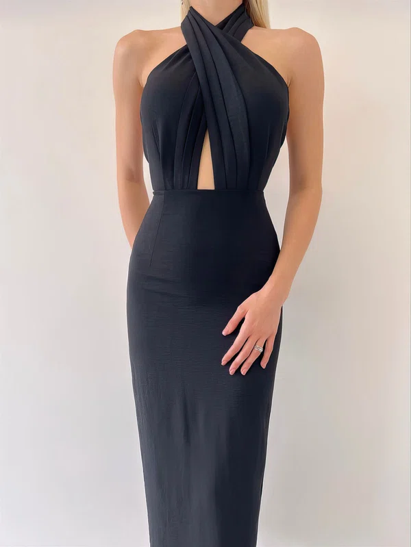 Black Halter Maxi Dress PT02024218