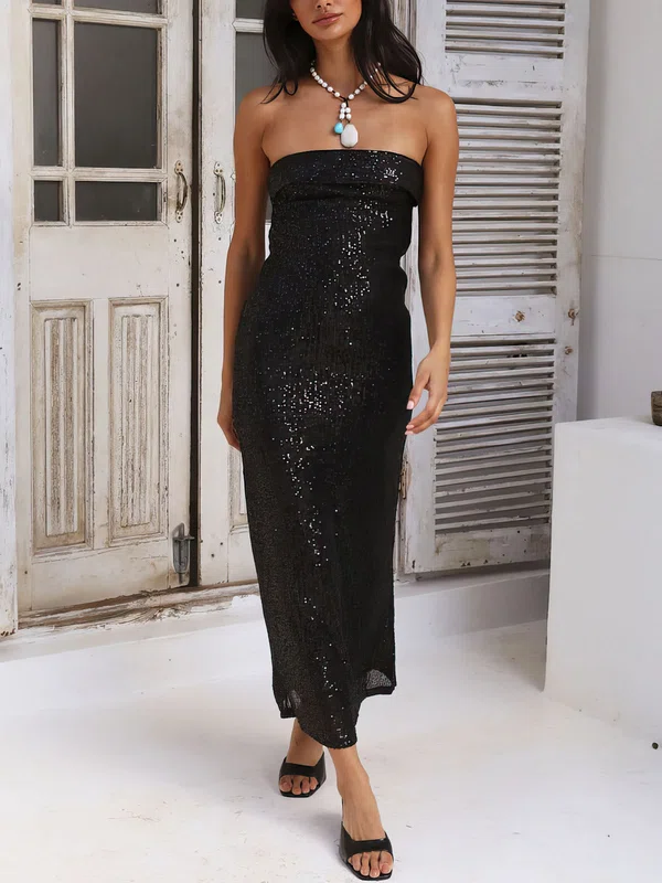 Sparkly Black Sequin Bodycon Maxi Dress PT02024413