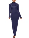 High Neck Long Sleeve Bodycon Maxi Dress PT02024758