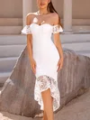 White Off Shoulder Asymmetrical Dress PT02024902