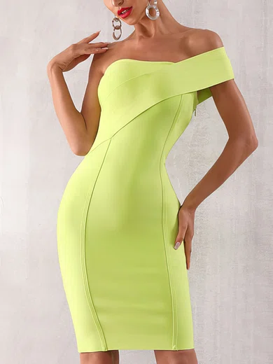 Elegant Sheath/Column One Shoulder Midi Dress PT02024922