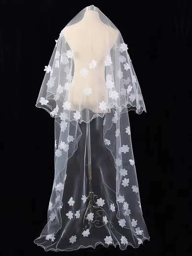 One-tier Tulle Chapel Wedding Veils with Pencil Edge #03010041