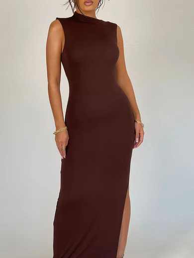 High Neck Split Maxi Dress PT02025492