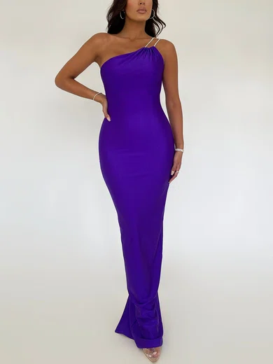 One Shoulder Split Back Maxi Dress PT02025624