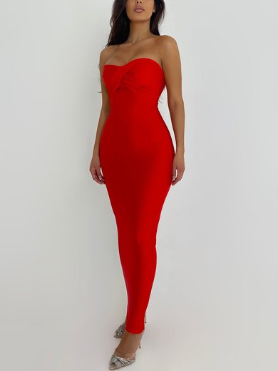 Red Ruched Maxi Dress PT02025685