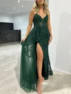 Sheath/Column V-neck Glitter Floor-length Prom Dresses #Milly020117870