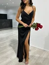 Sheath/Column V-neck Jersey Floor-length Prom Dresses With Ruched #Milly020118013