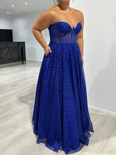 Ball Gown Strapless Tulle Prom Dresses With Ruched #Milly020118030