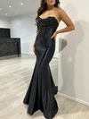 Trumpet/Mermaid Cowl Neck Silk-like Satin Sweep Train Prom Dresses With Ruched #Milly020118057