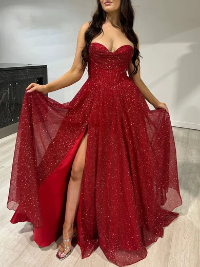 A-line Cowl Neck Tulle Prom Dresses With Ruched #Milly020118077