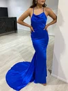 Trumpet/Mermaid Cowl Neck Silk-like Satin Sweep Train Prom Dresses #Milly020118411