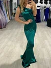 Sheath/Column One Shoulder Silk-like Satin Floor-length Prom Dresses With Bow #Milly020118483