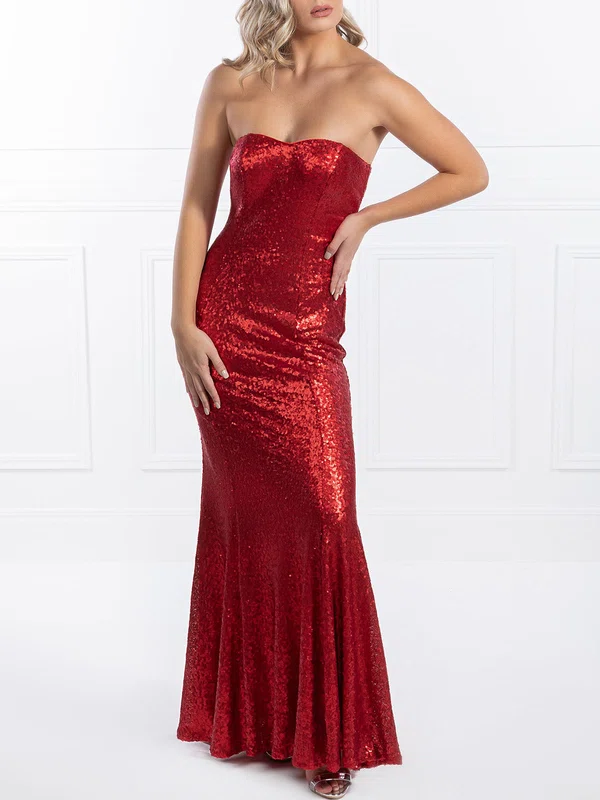 Sheath/Column Sweetheart Sequined Floor-length Prom Dresses #Milly020118618