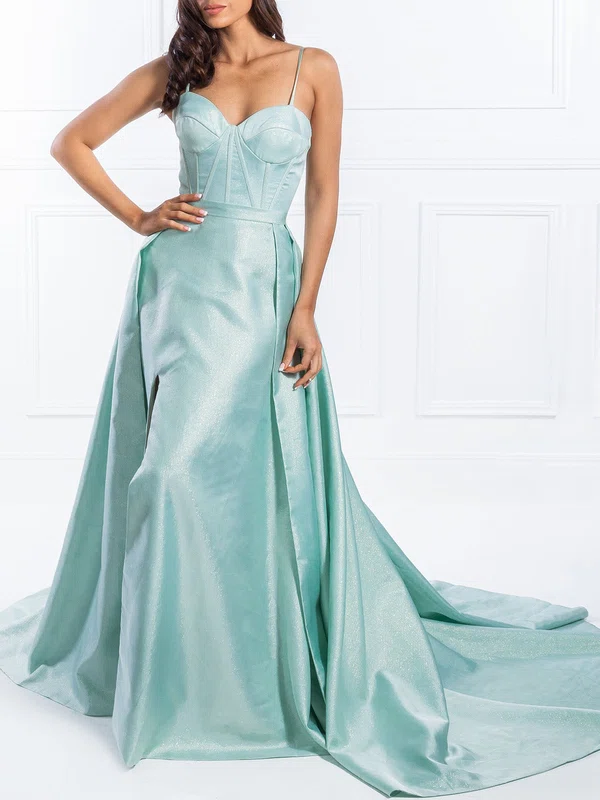 Ball Gown/Princess Sweetheart Satin Watteau Train Prom Dresses With Split Front #Milly020118645
