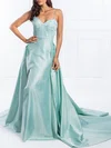 Ball Gown/Princess Sweetheart Satin Watteau Train Prom Dresses With Split Front #Milly020118645