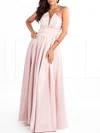 Ball Gown/Princess V-neck Satin Floor-length Prom Dresses #Milly020118699