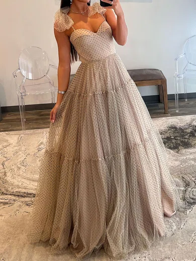 Ball Gown Sweetheart Tulle Ruffle Prom Dresses With Ruched #Milly020119612