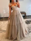 Ball Gown/Princess Sweetheart Tulle Floor-length Prom Dresses With Bow #Milly020119612
