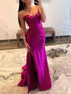 Trumpet/Mermaid Sweetheart Silk-like Satin Sweep Train Prom Dresses With Ruched #Milly020119620