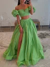 Ball Gown/Princess Off-the-shoulder Satin Sweep Train Prom Dresses With Ruched #Milly020119663