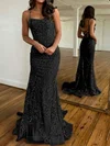 Trumpet/Mermaid Square Neckline Lace Tulle Sweep Train Prom Dresses With Appliques Lace #Milly020119899