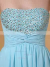 Light Sky Blue Chiffon Sequins and Criss Cross Strapless Short/Mini Prom Dresses #02051659