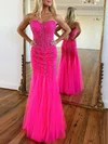 Trumpet/Mermaid Sweetheart Tulle Floor-length Prom Dresses With Beading #Milly020119919