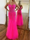 Trumpet/Mermaid Sweetheart Tulle Floor-length Prom Dresses With Beading #Milly020119919