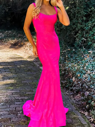 Mermaid Square Neck Stretch Crepe Prom Dresses With Ruched #Milly020119934