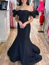 Trumpet/Mermaid Off-the-shoulder Satin Sweep Train Prom Dresses #Milly020120041