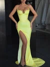 Sheath/Column V-neck Sequined Sweep Train Prom Dresses With Split Front #Milly020119334