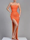 Sheath/Column Straight Sequined Floor-length Prom Dresses With Split Front #Milly020119388