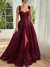 Ball Gown/Princess Sweetheart Organza Sweep Train Prom Dresses With Appliques Lace #Milly020120063
