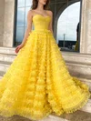 Ball Gown/Princess Sweetheart Organza Floor-length Prom Dresses With Sashes / Ribbons #Milly020120092