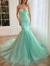 Trumpet/Mermaid Sweetheart Tulle Court Train Prom Dresses With Ruched #Milly020120113