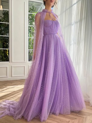 Ball Gown/Princess Sweetheart Tulle Sweep Train Prom Dresses With Ruched #Milly020120116