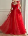 Ball Gown/Princess Sweetheart Tulle Floor-length Prom Dresses With Flower(s) #Milly020120145