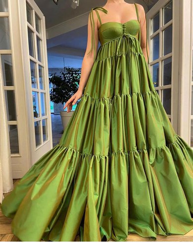 Ball Gown/Princess Sweetheart Satin Sweep Train Prom Dresses With Sashes / Ribbons #Milly020120152