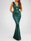 Trumpet/Mermaid V-neck Sequined Floor-length Prom Dresses PT020118292