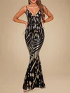 Trumpet/Mermaid V-neck Sequined Floor-length Prom Dresses PT020118722