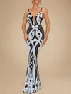 Trumpet/Mermaid V-neck Sequined Floor-length Prom Dresses PT020118734