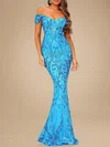 Trumpet/Mermaid Off-the-shoulder Sequined Floor-length Prom Dresses PT020118742