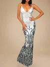Trumpet/Mermaid V-neck Sequined Floor-length Prom Dresses PT020118747