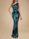 Trumpet/Mermaid One Shoulder Sequined Floor-length Prom Dresses PT020118763