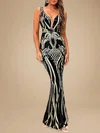 Trumpet/Mermaid V-neck Sequined Ankle-length Prom Dresses PT020118766