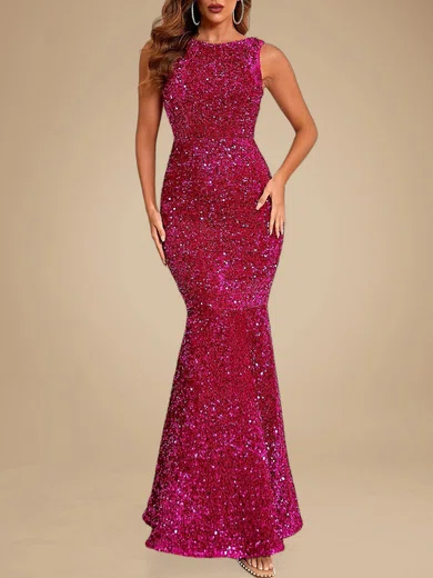 Sparkly Trumpet/Mermaid Sequin Scoop Neck Formal Dresses PT020118809