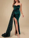 Elegant Sheath/Column Sequin Velvet Sweetheart Formal Dresses PT020119134