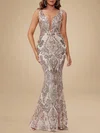 Sparkly Trumpet/Mermaid Sequin V-neck Formal Dresses PT020119171