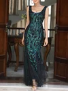 Trumpet/Mermaid Square Neckline Tulle Sequined Floor-length Prom Dresses PT020119230