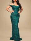 Trumpet/Mermaid Off-the-shoulder Sequined Floor-length Prom Dresses PT020119258